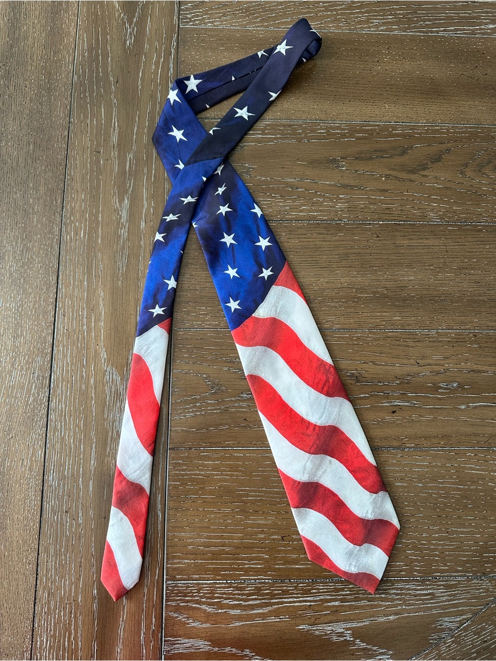 VTG Ralph Marlin Necktie Tie Stars & Stripes Red White Blue American Flag